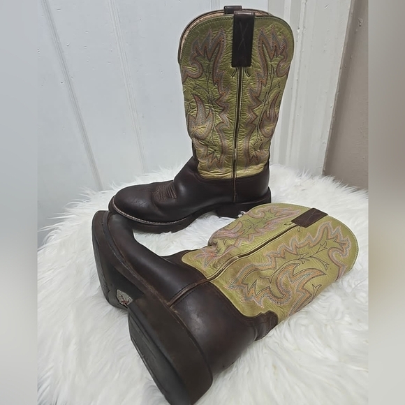 Smoky Mountain Brown/Green Hopalong Western Cowboy Boot 6.5B 🌴 - Picture 4 of 13